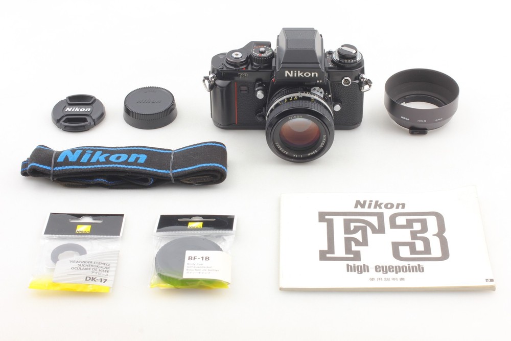 ⏯️SN:195xx[N MINT w/ Hood ] Nikon F3 HP Film Camera Ai 50mm f1.4 Lens From JAPAN