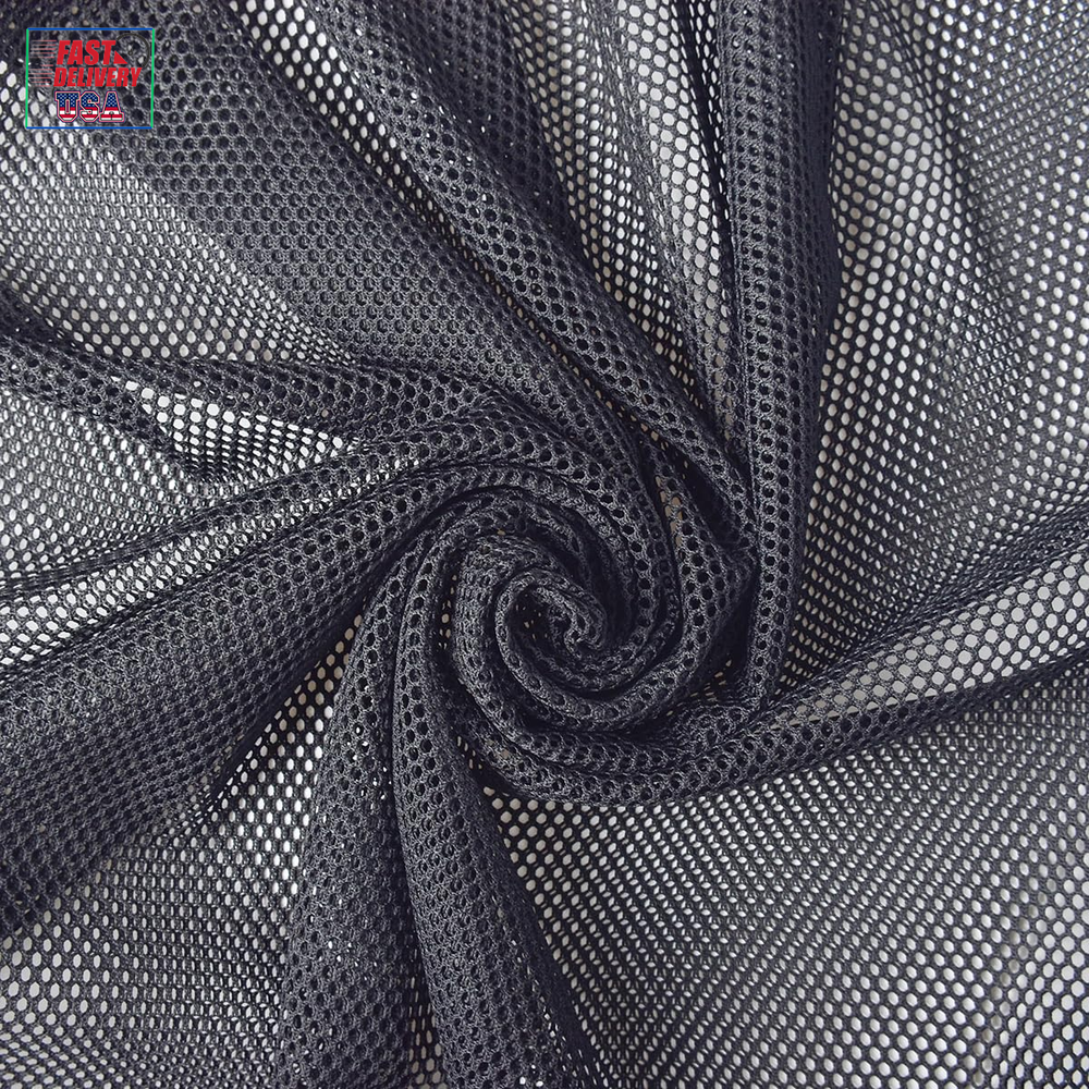 40X59 INCH Black Mesh Fabric, Nylon Netting Fabric for Sewing, Backpack Pocket,