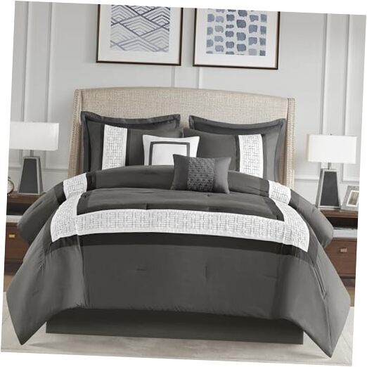 Queen Comforter Set Hotel Style Comforters for Queen Size Bed, Pieced &