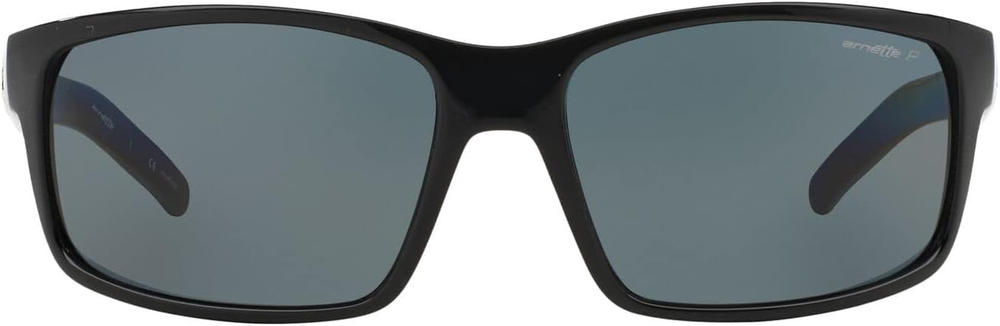 Unisex Sunglasses Shiny Black Frame, Polarized Dark Grey Lenses, 62MM