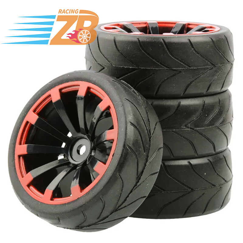 1/10 RC Car 4PCS Wheels & Tires Set for HPI RS4 Tamiya TT01E TT02 Traxxas HSP MST