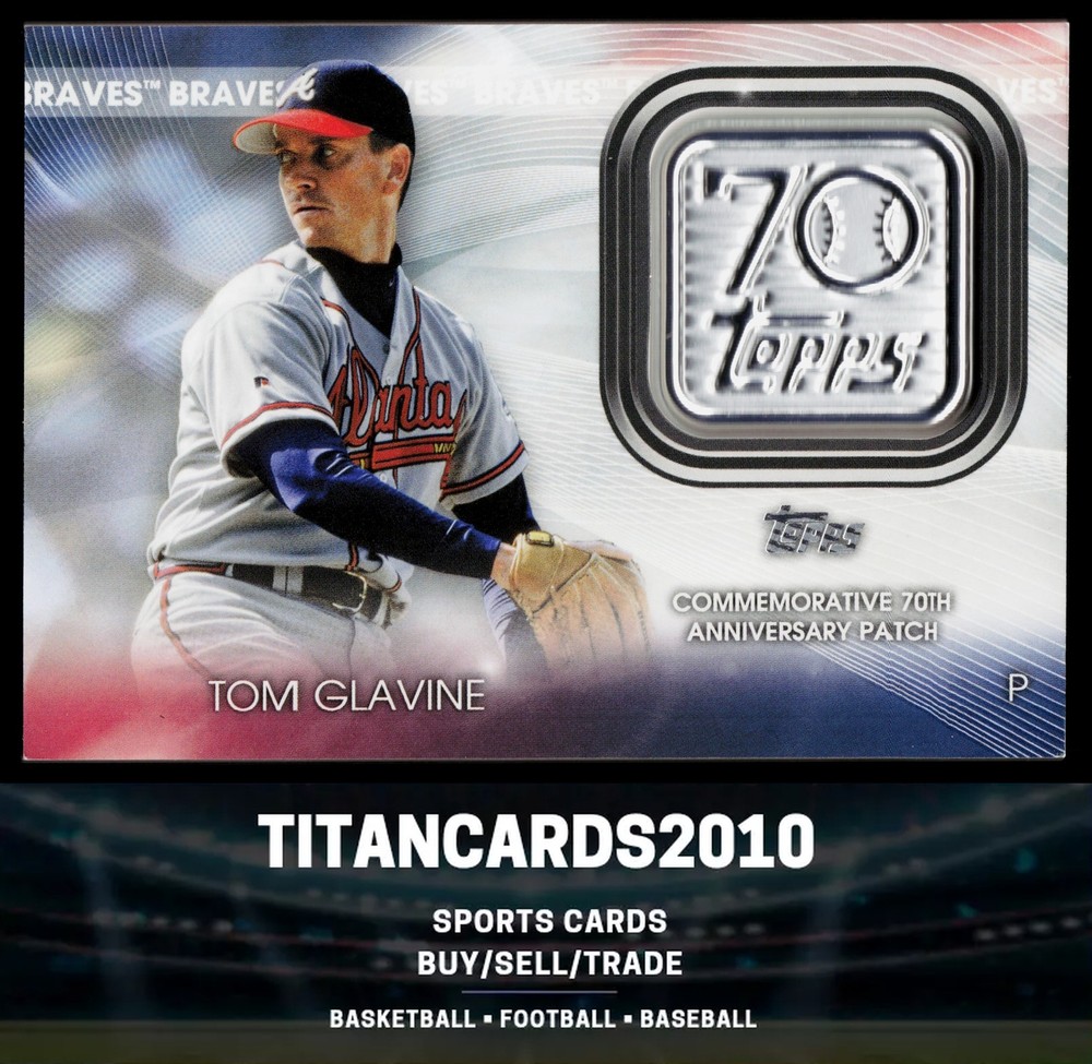 Tom Glavine Atlanta Braves 2021 Topps Update Topps 70th Anniversary Logo Patch