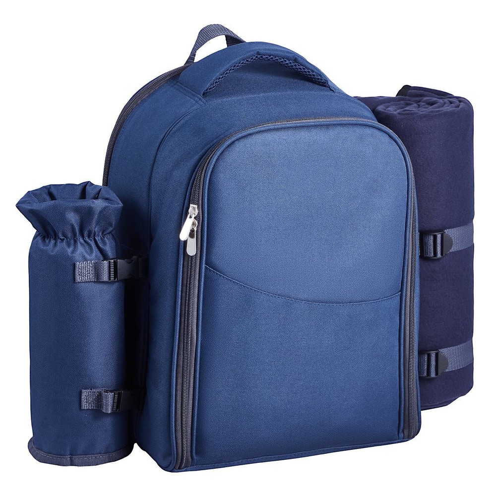 VEVOR 2-Person Beach Picnic Backpack with Cooler Compartment in Navy Blue