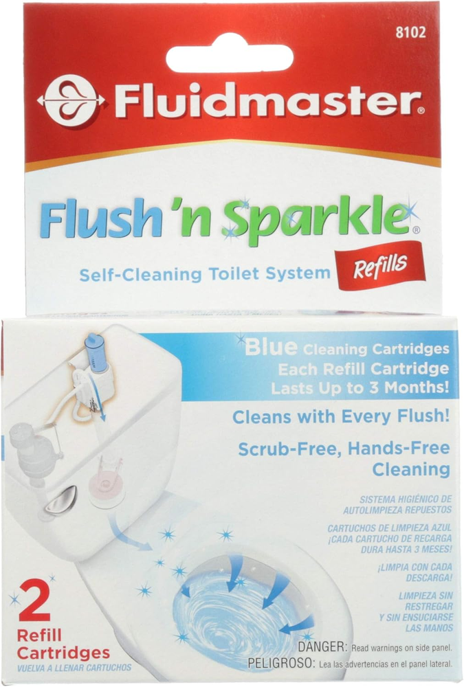 8102P8 Flush N Sparkle Automatic Toilet Cleaner Refills Blue 2-Pack