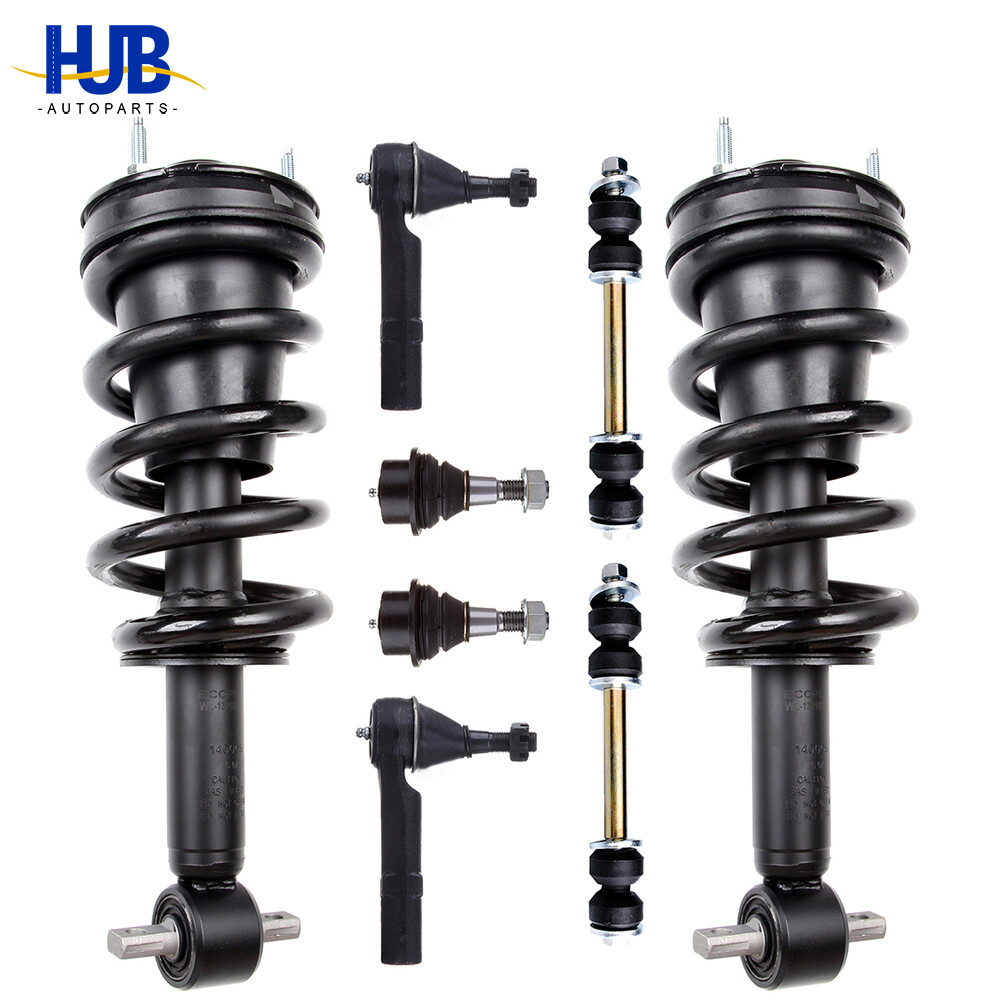 8-Piece Complete Steering and Suspension Kit with Struts Ball Joints Tie Rods