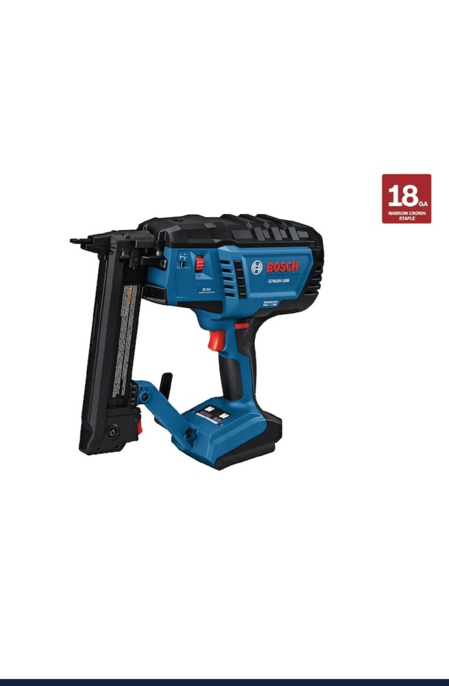 NEW! Bosch 18V 18-Gauge Narrow Crown Stapler GTH18V-18MN (TOOL ONLY)