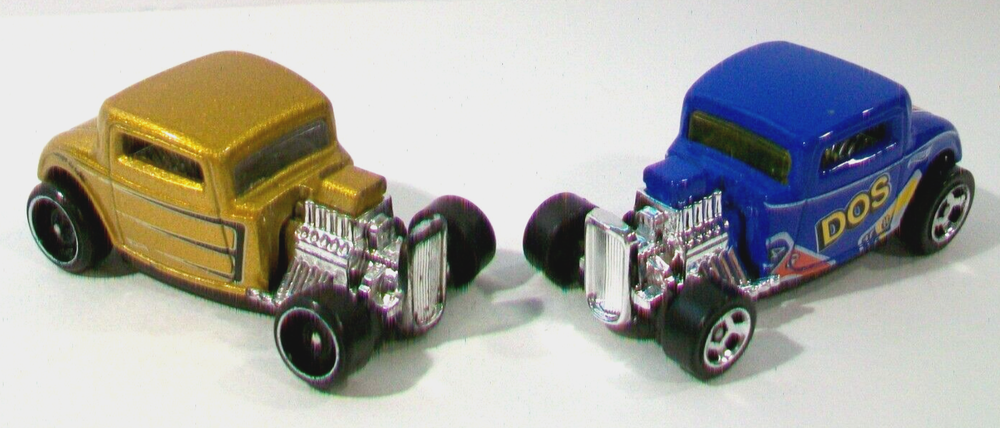 Hot Wheels 1932 Ford Die-cast Car Lot Blue Uno, Gold