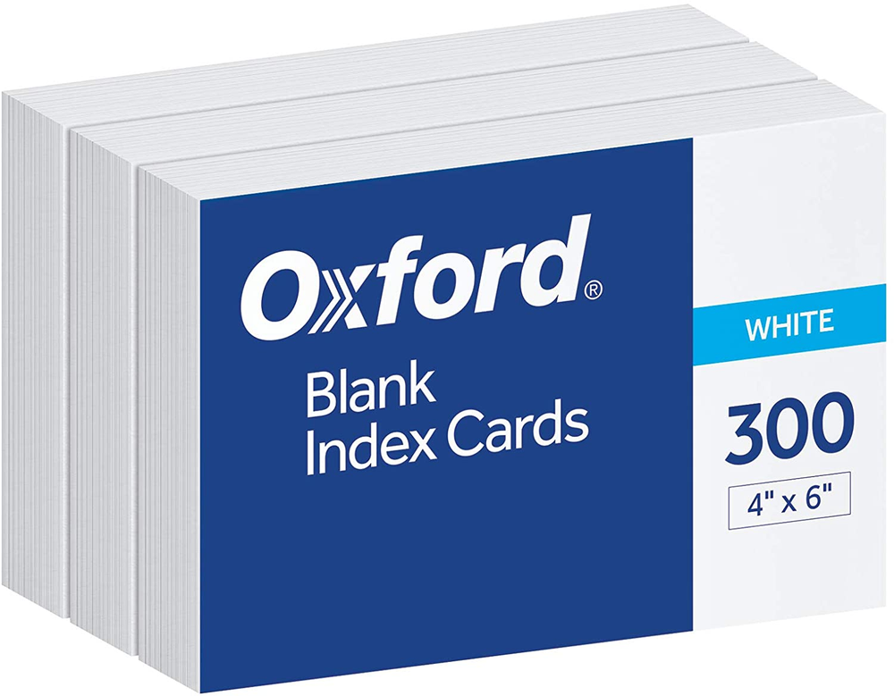 Blank Index Cards, 4