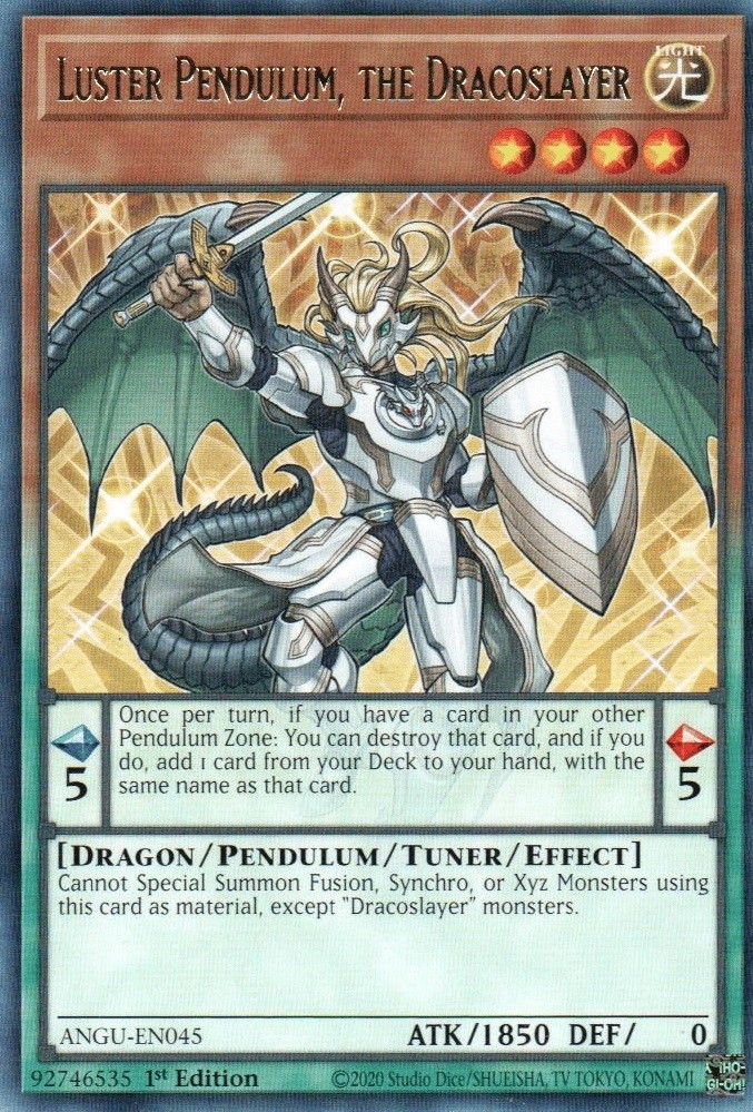 Luster Pendulum Dracoslayer ANGU-EN045 1st Ed Rare Near Mint