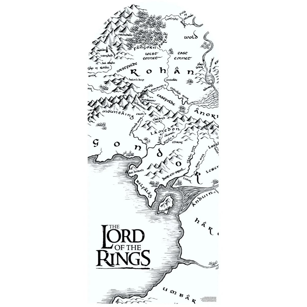 The Lord of the Rings Black/White Map Official Single Backdrop Cardboard Cutout