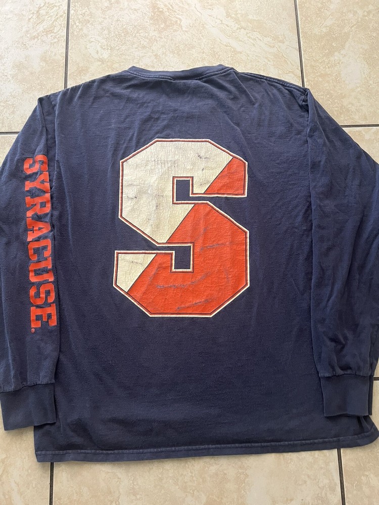Syracuse Orange Shirt Mens Large Blue Long Sleeves NCAA Football Tee
