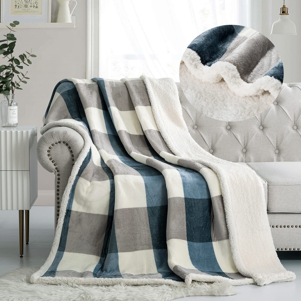 Sherpa Fleece Throw Blanket 60