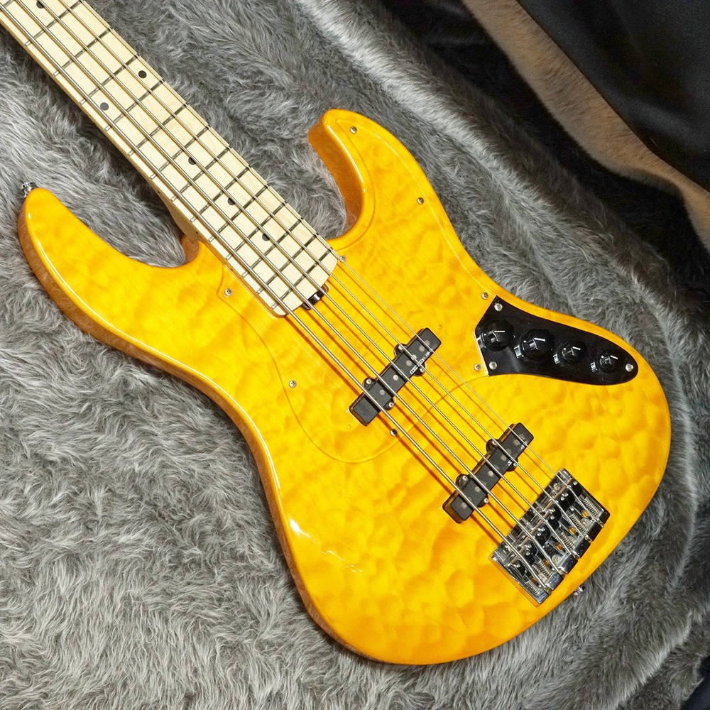 EDWARDS E-AM-160QM Amber Electric Bass Guitar Used Free shipping from Japan