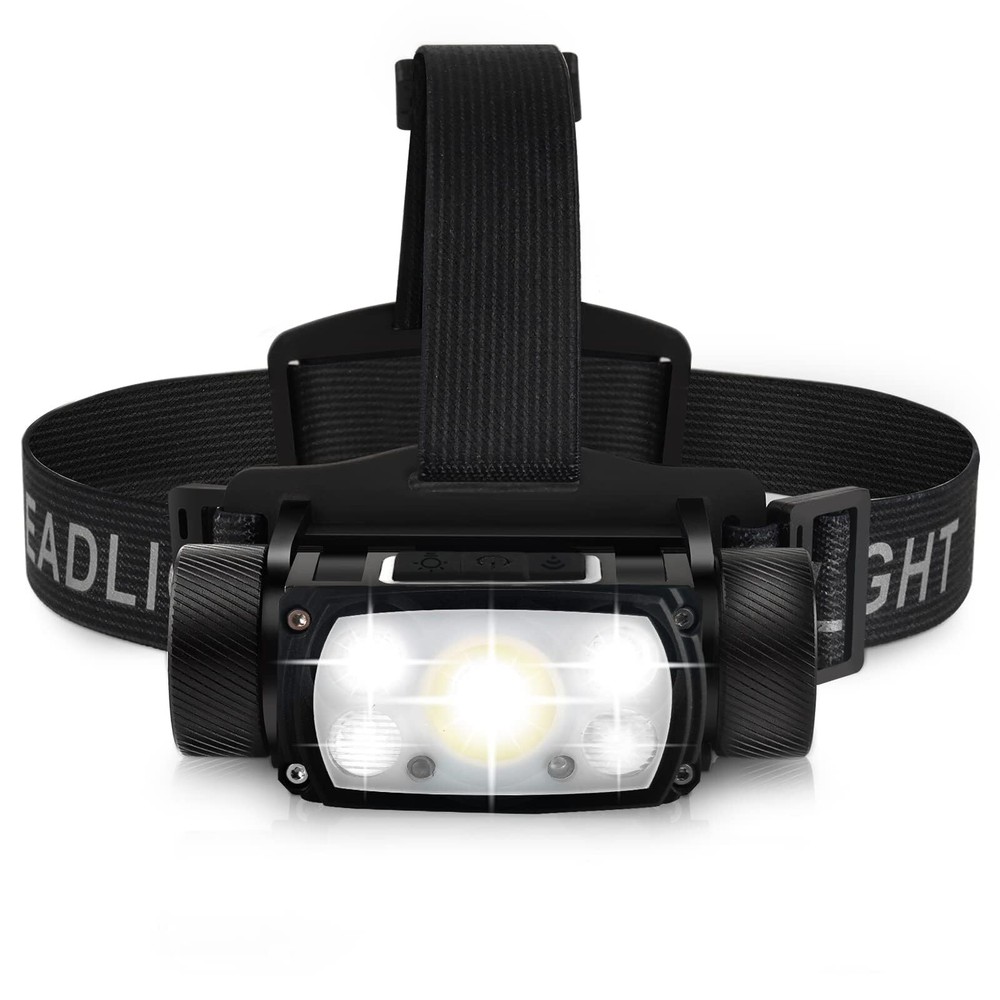 Rechargeable LED Headlamp,90000 Lumen Super Bright Motion Sensor Head Lamp,16...
