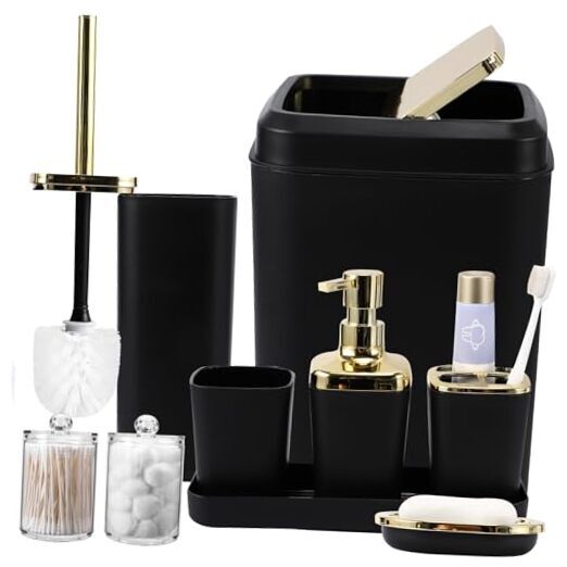 Black Bathroom Accessories Set Bathroom Accessories Bathroom Set Black and Gold
