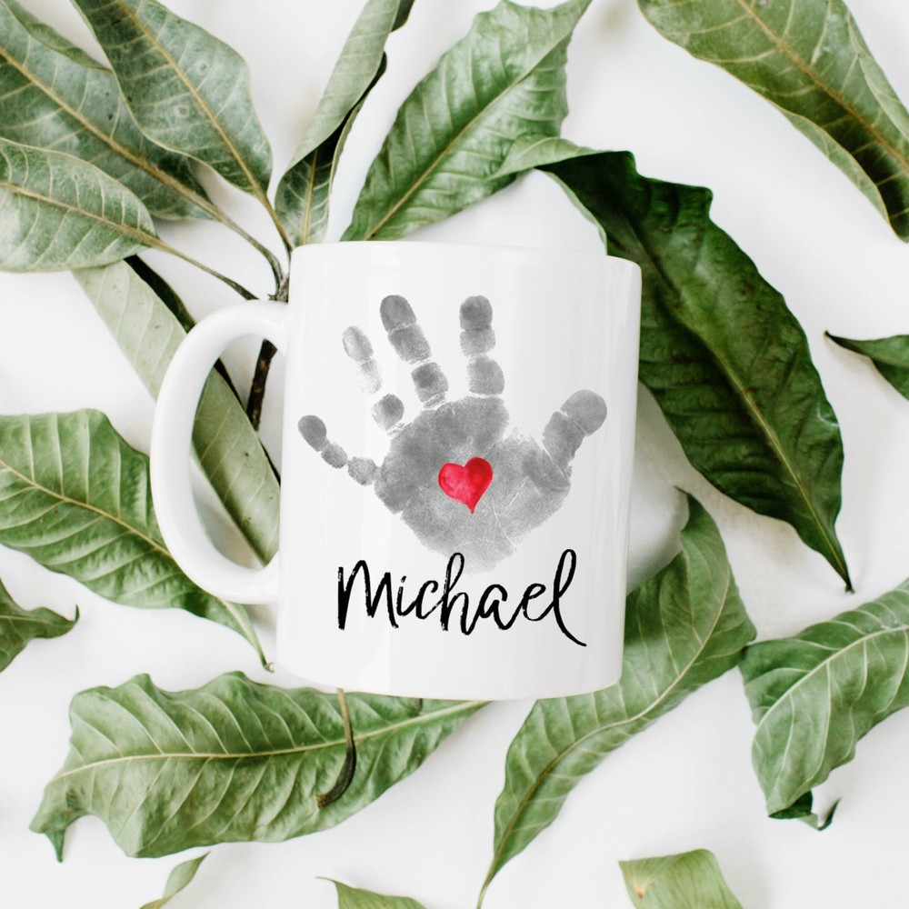 Personalized Handprint Footprint Mug Custom Mug Personalized Mug