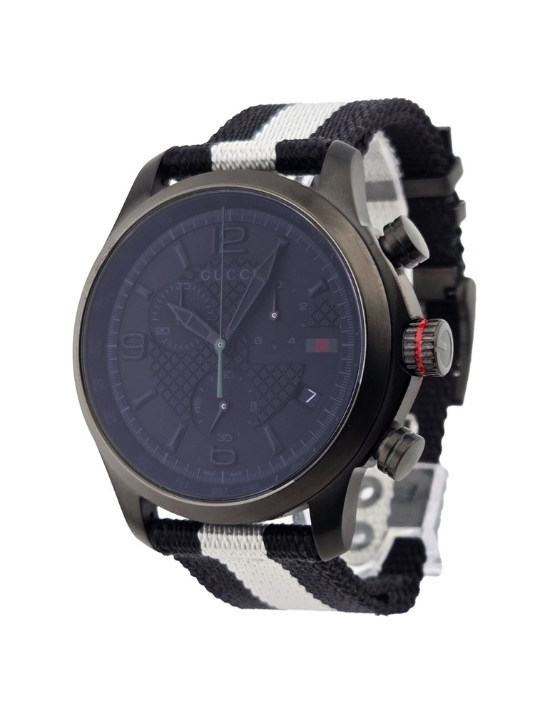 Gucci Men's G-Timeless Chronograph Black Dial Watch - YA126244 ($1390 MSRP)