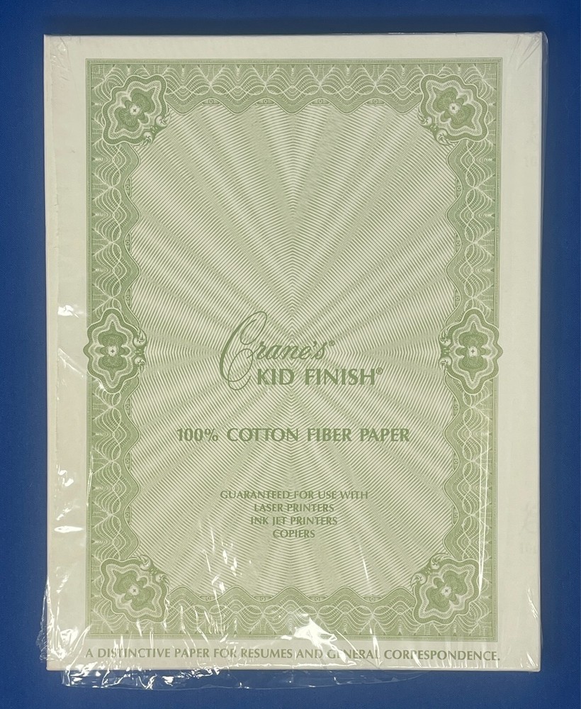 VTG NOS Crane & Co Premium Ecru White Paper PS8116 50 Sheets