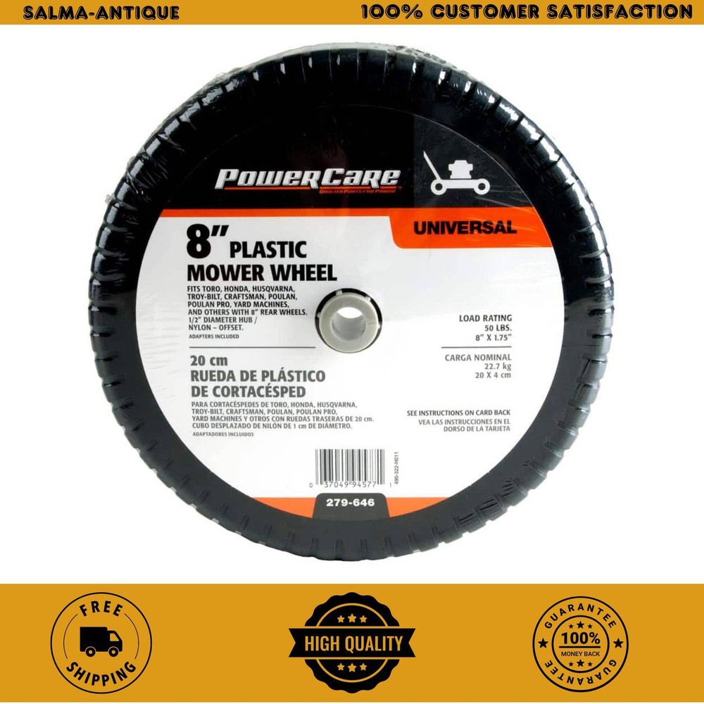 8 in. x 1.75 in. Universal Plastic Wheel for Lawn Mowers