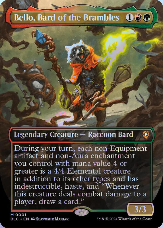 Bello Bard of the Brambles Borderless Mythic Foil MTG BLC 0001 Near Mint Collectible Card