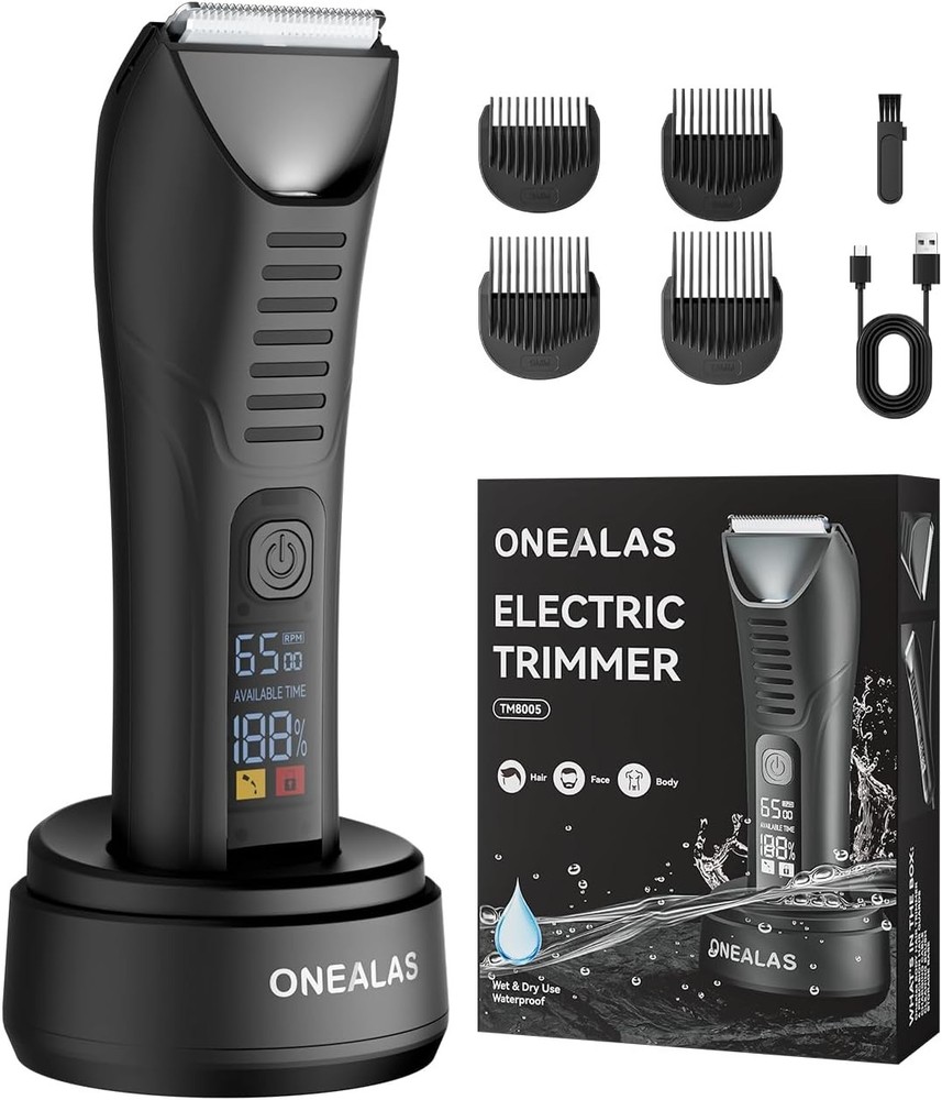 Men's Waterproof Electric Body & Beard Trimmer for Smooth Shaving