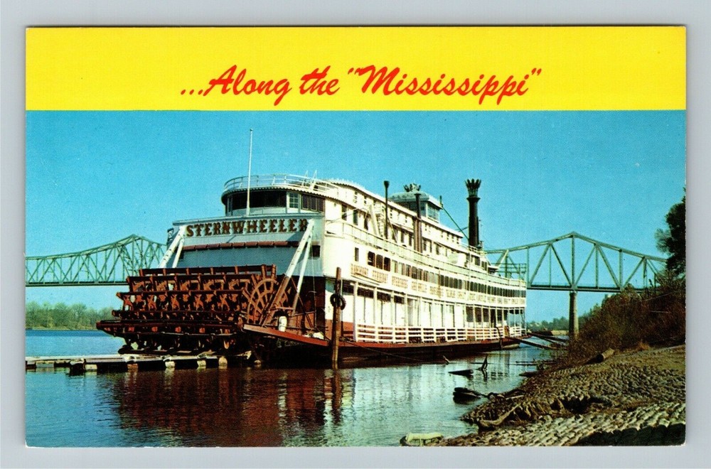 Riverboat On The Mississippi River Vintage Souvenir Postcard