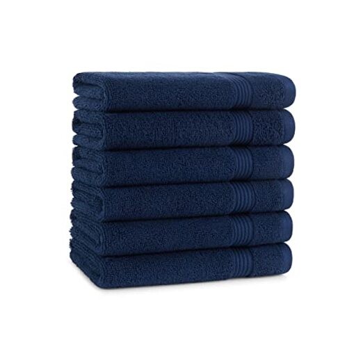 Arkwright Bathroom Hand Towels Set of 6 - Super Soft Hand (6-Pack) Lapis Navy