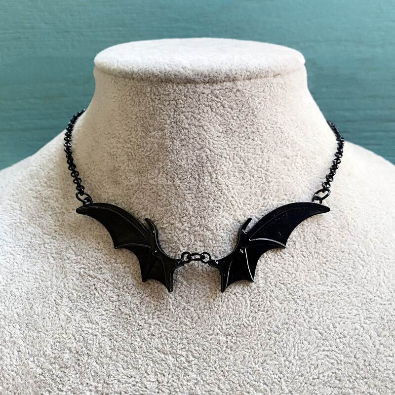 Goth Vampire Bat Wing Choker Necklace Vintage Witchy Christmas Gift  