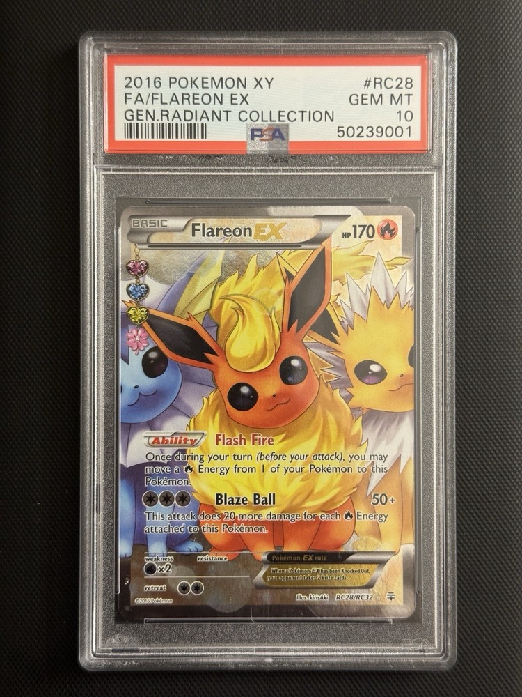 2016 POKEMON XY GENERATIONS RADIANT COLLECTION #RC28 FULL ART FLAREON EX PSA 10