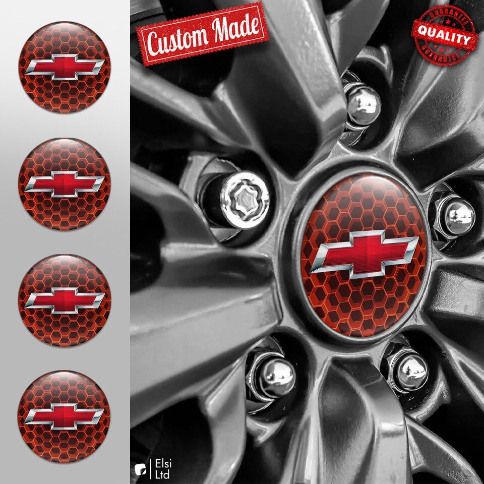 Chevrolet Wheel Cap Decals 4pcs Custom Rim Emblem Stickers