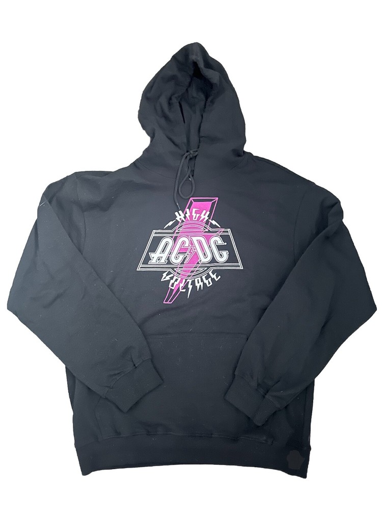 AC/DC High Voltage Graphic Drawstring Hoodie Black NWT X-LARGE