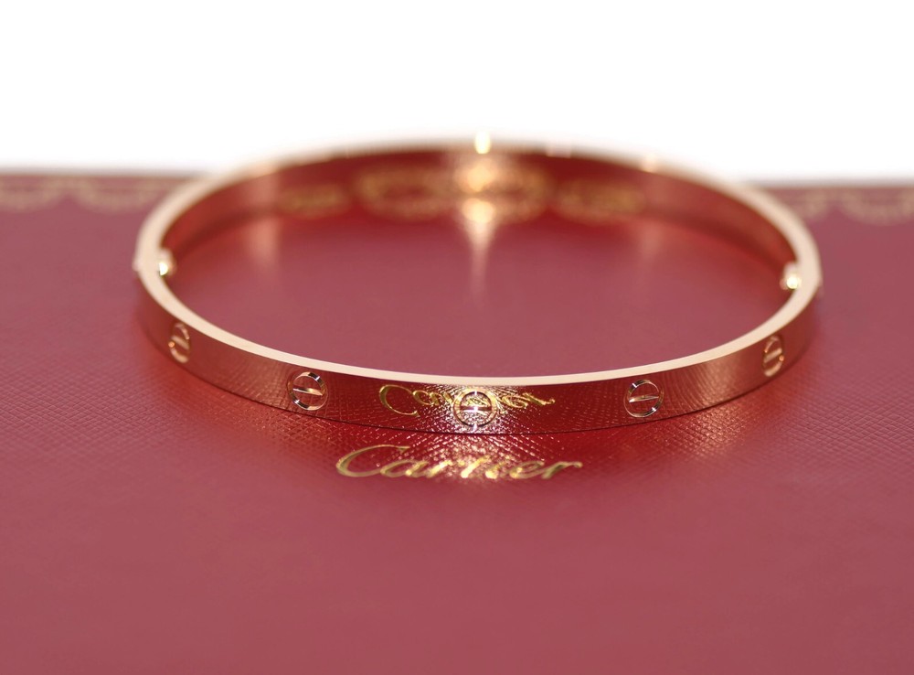 Cartier 18K Rose Gold Love Bracelet Size 21 Classic Luxury Jewelry
