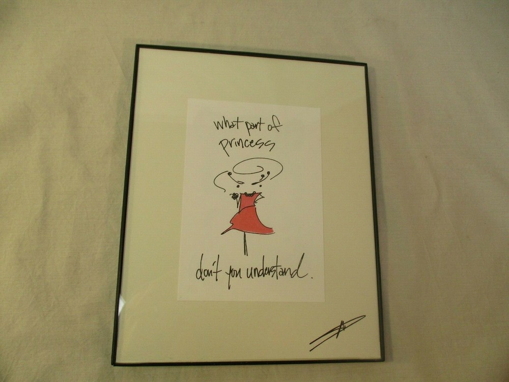 Mary Phillips Designs Framed Signed Art Print Princess Sassy Pop Girly Gift