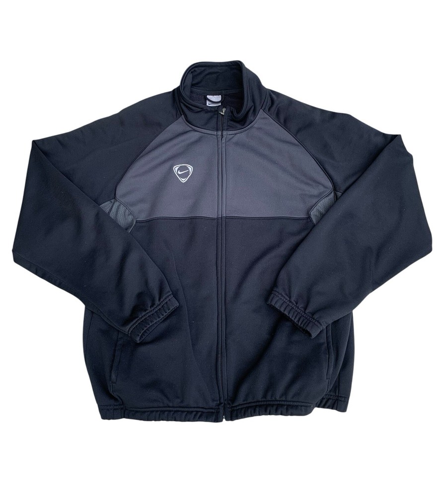 Vintage 90s Y2K Nike Black Grey Track Jacket Men’s Size Large