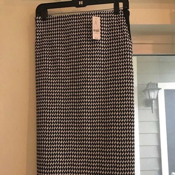 Houndstooth Pencil Skirt Career Office Work Business Professional