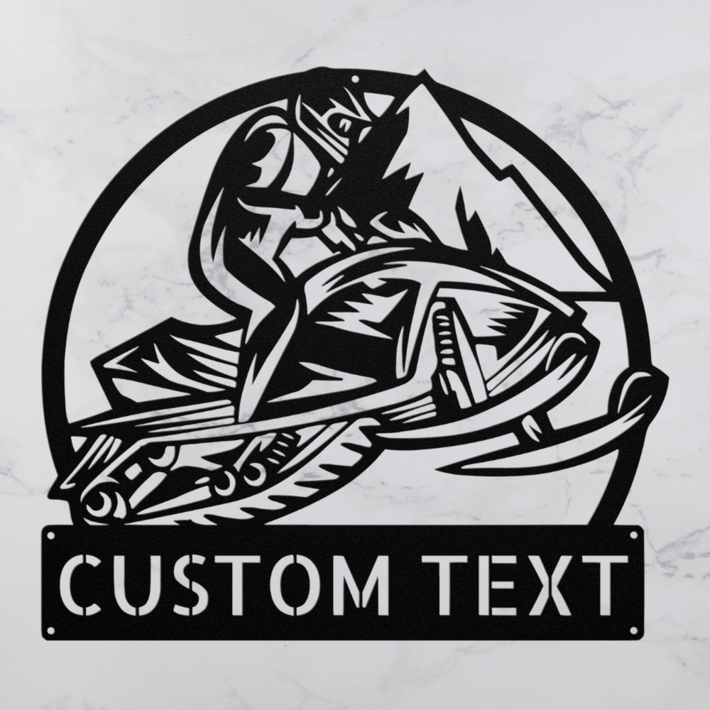 Personalized Snowmobile Metal Sign Custom Home Decor for Snowmobile Lovers