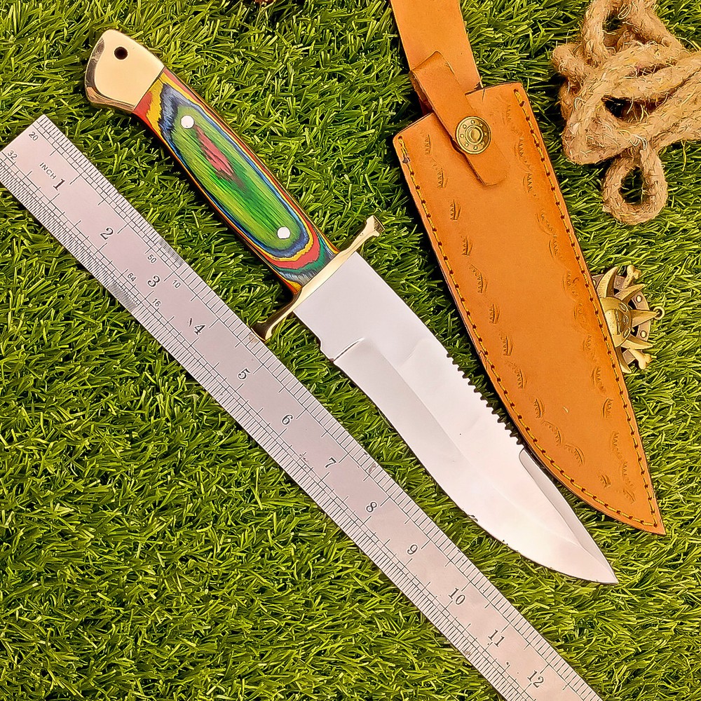 Handmade J2 Steel Bowie Hunting Knife with Sheath - IT-486