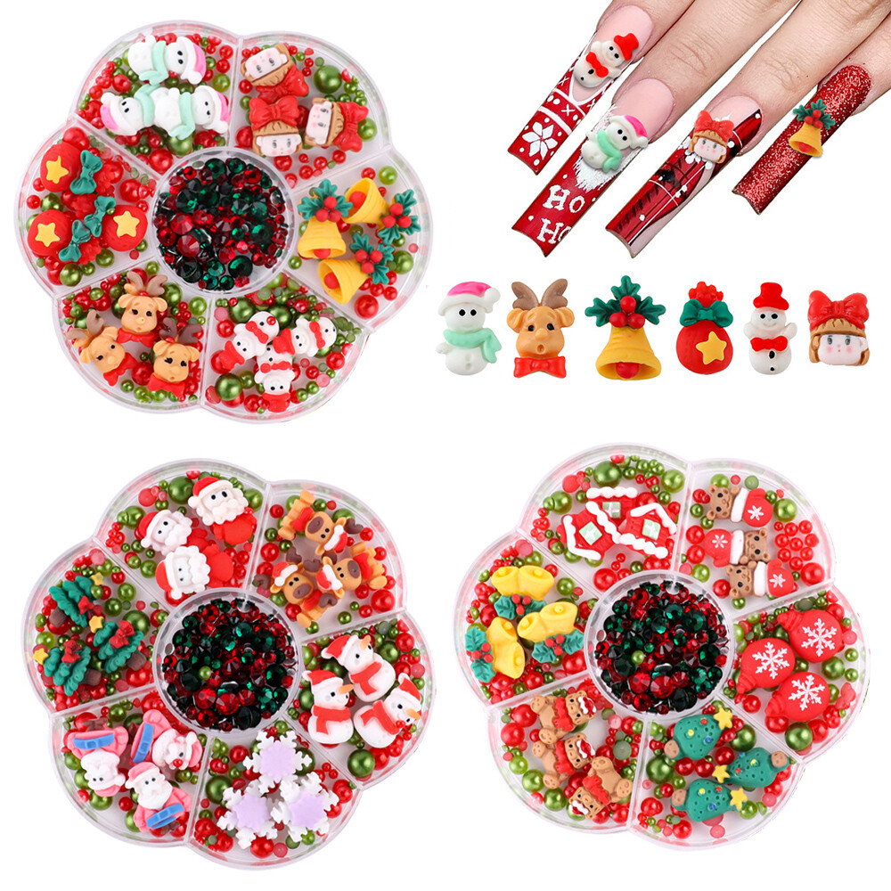 Mix Resin Nail Decora Christmas Nail Sticker Clay Slices Xmas Nail Decoration