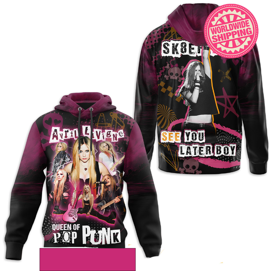 Avril Lavigne Queen of Pop Punk 3D Hoodie Shirt US Size Available