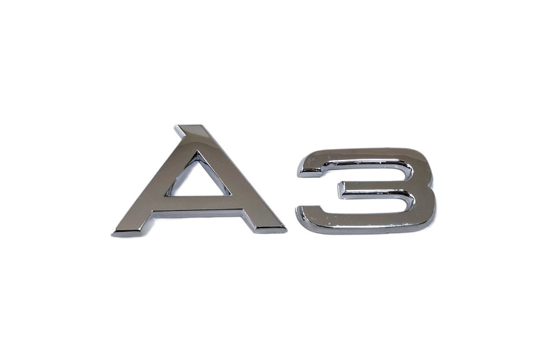 CHROME FIT AUDI A3 REAR TRUNK EMBLEM BADGE NAMEPLATE DECAL LETTER NUMBER NEW