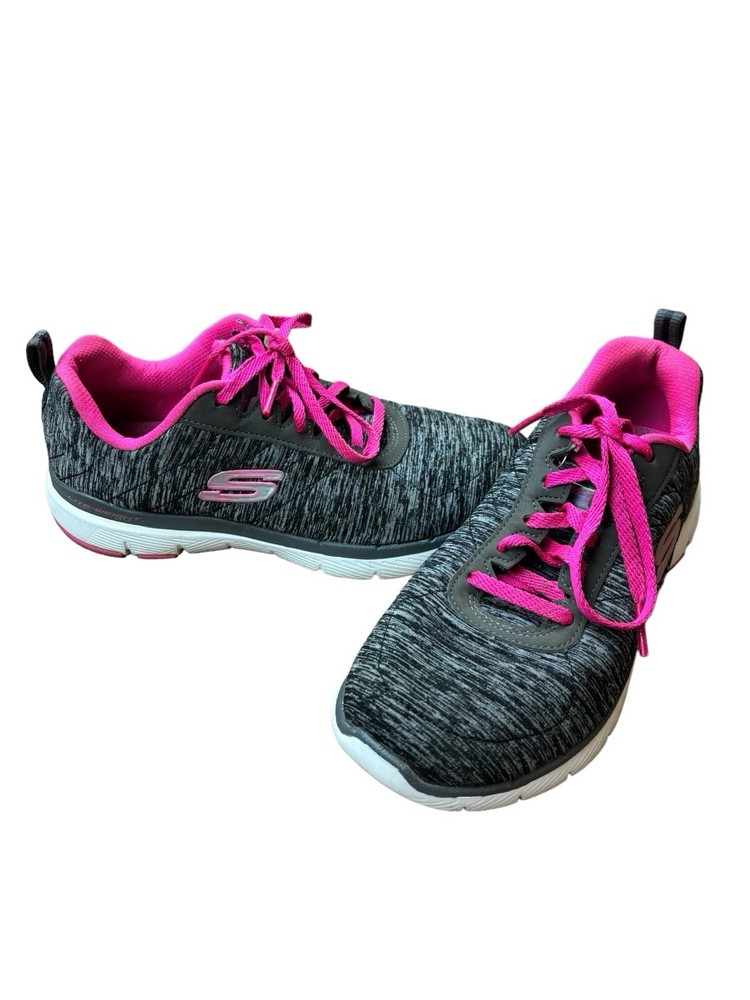 Skechers Womens Flex Appeal 3.0 13067 Gray Running Shoes Sneakers Size 6