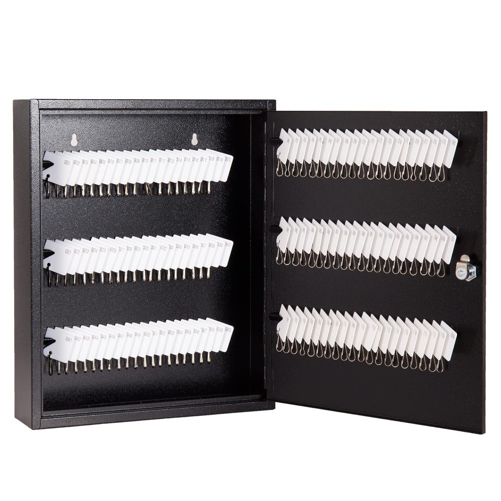 Wall Mount 120-Position Metal Key Cabinet Lock Box with Tags  