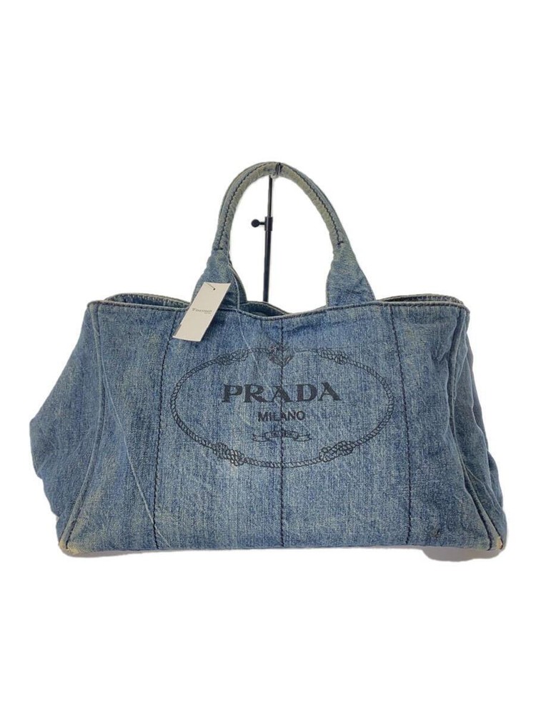 Prada Canapa Blue Tote Handbag 25cm x 6cm x 16cm