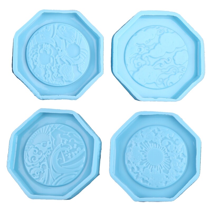 DIY New Year UV Resin Coaster Mold - Crystal Epoxy Cup Mat Silicone Mould