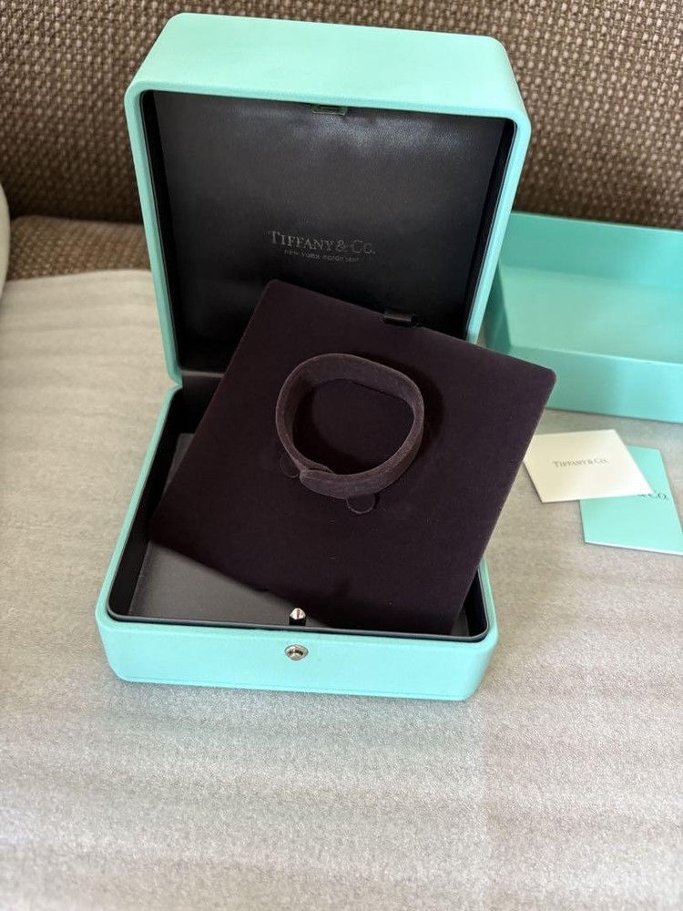 Elegant Tiffany bangle case with jewelry booklet and gift card storage