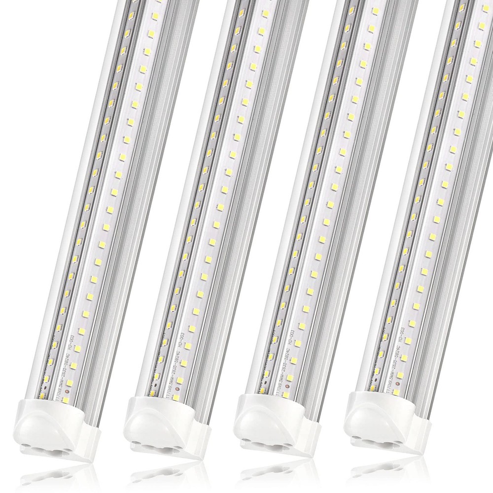 LED Light 4FT, T8 Integrated LED Tube Light Fixture, 40W 5200LM 5000K, V Shap...