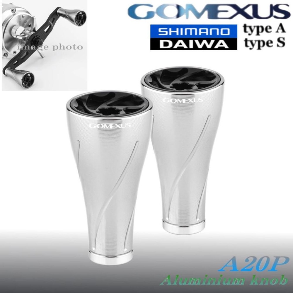 Gomexus Aluminum Handle Knobs Set of 2 A20P Silver Fishing Reel Upgrade