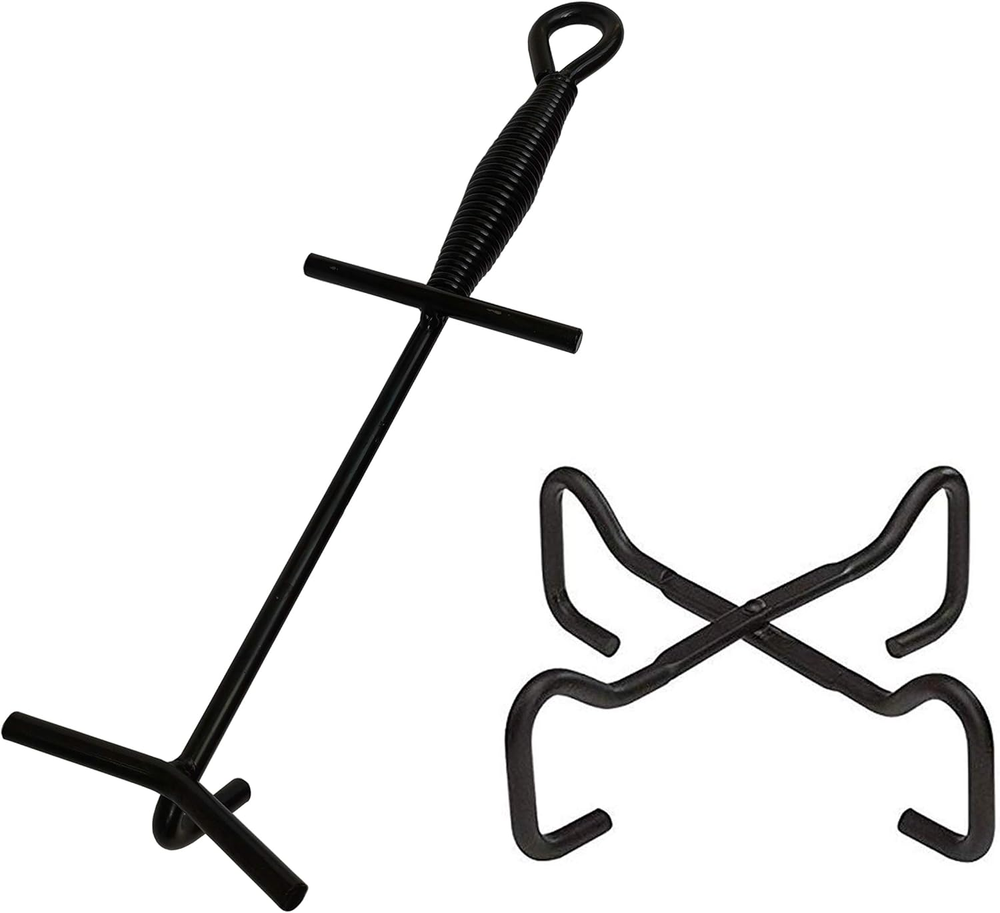 Folding Camp Dutch Oven Lid Stand and Cast Iron Lifter