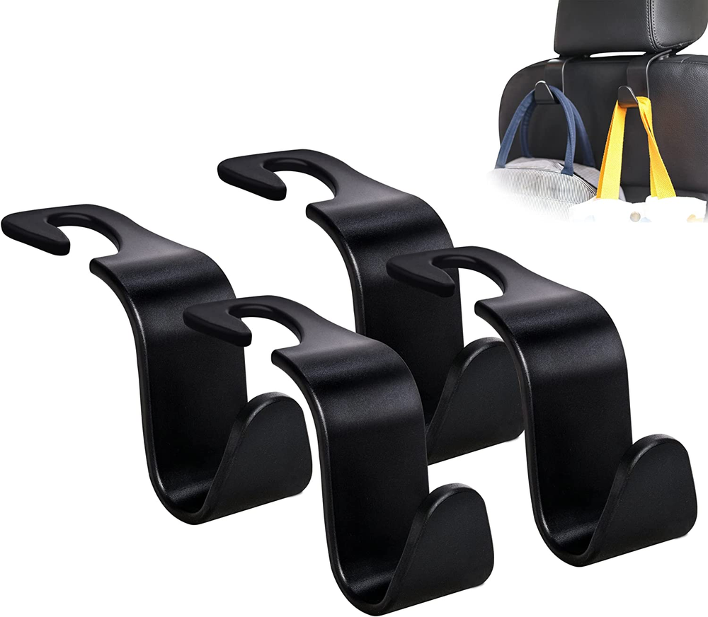 Universal Car Seat Headrest Hook 4 Pack for Handbag Purse Storage Organizer