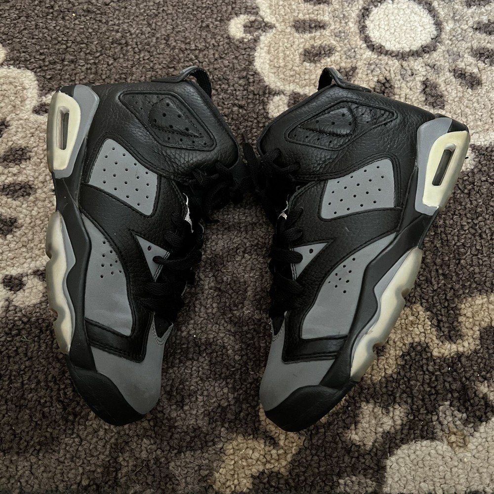 Size 6 (GS) - Jordan 6 Retro Mid Black Cool Grey - 384665-010